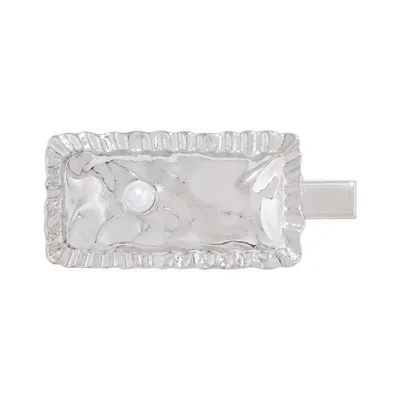 Simple Texture Hairpin Personality Creative Retro Square Hair Accessories Silver - Shop at LoveMi