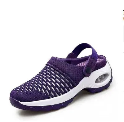 Baotou Sandals And Slippers Women Wear Thick soled No Heels In Summer Fashion Foreign Trade Plus Size Holiday Beach Sandals Purple - Shop at LoveMi