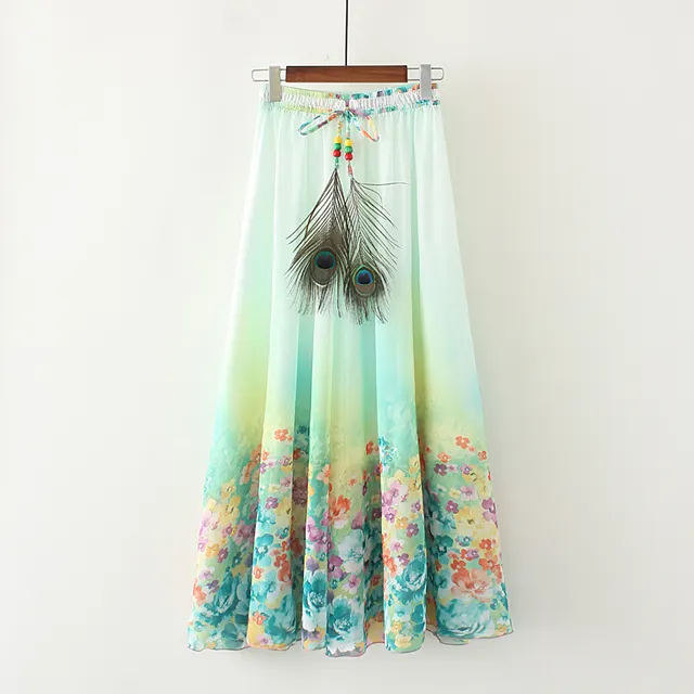 National Printed Chiffon Skirt B - Shop at LoveMi