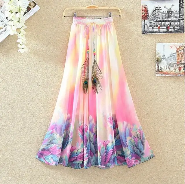 National Printed Chiffon Skirt G - Shop at LoveMi