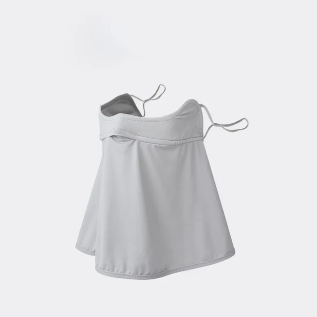 Summer Sun Mask Female Anti ultraviolet Neck Protection Neck Mask Grey - Shop at LoveMi