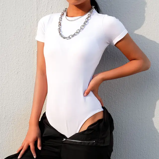 One piece Solid Color All match T shirt White - Shop at LoveMi
