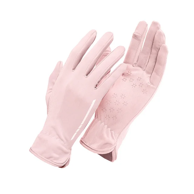 All finger Non slip Touch Screen Breathable Driving And Cycling Sports Gloves Light Pink A - Shop at LoveMi