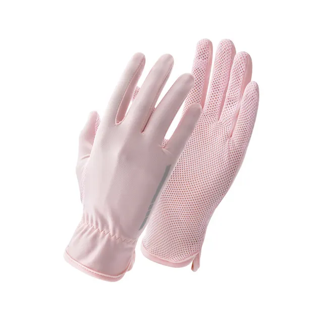 All finger Non slip Touch Screen Breathable Driving And Cycling Sports Gloves Light Pink B - Shop at LoveMi