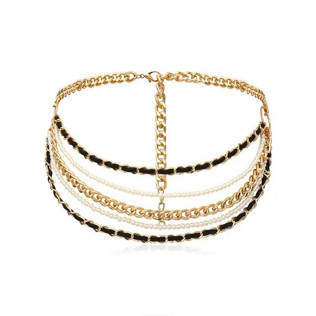 All match U shaped geometric body chain Gold - Shop at LoveMi