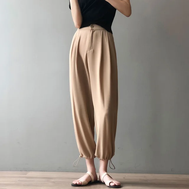 Korean Version Of The Thin Section Is Thin And Waisted Casual Pants Khaki - Shop at LoveMi