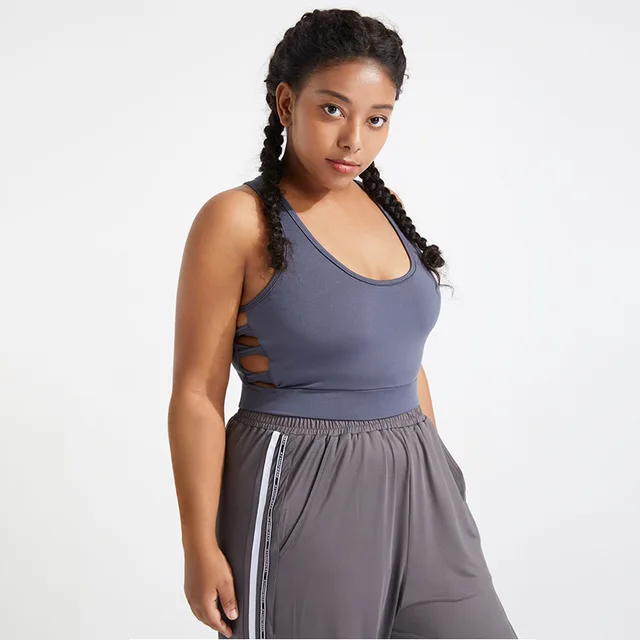Anti shake Yoga Running Fitness Bra Vest Grey - Shop at LoveMi