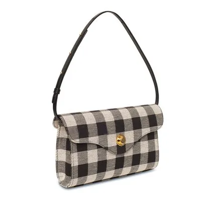 Black And White Plaid Single Shoulder Bag White - Shop at LoveMi