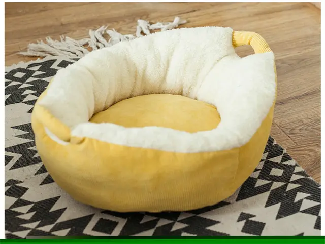Plush Cat Sleeping Pad Villa Cat Supplies Yellow - Shop at LoveMi