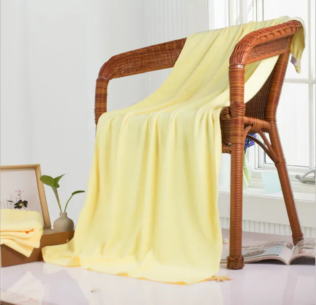 Fiber Bath Towel Big Towel Bathing Swimming Beach Towel Yellow - Shop at LoveMi
