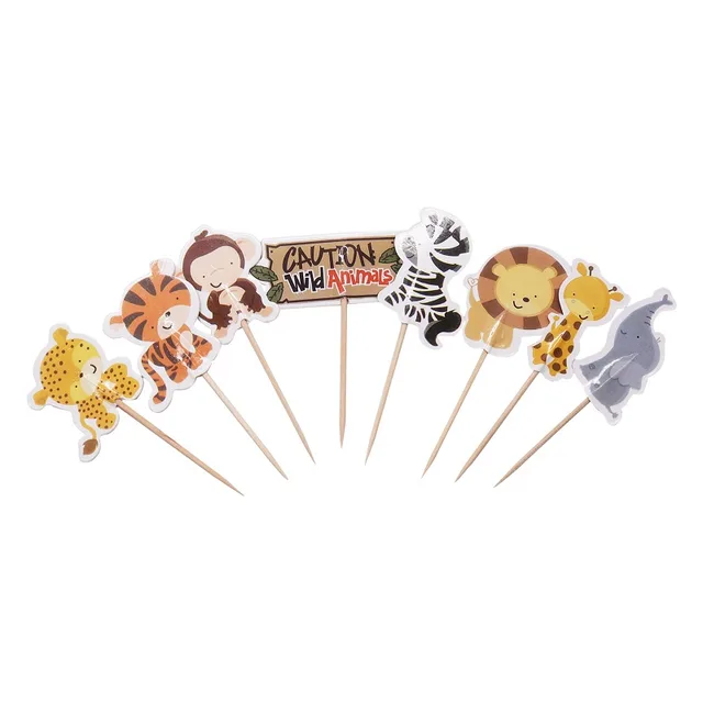 Zoo Insert Card Green Forest Cake Dessert Table Layout Decoration Insert Card Push And Push The Edge Plug in 24Sticks - Shop at LoveMi