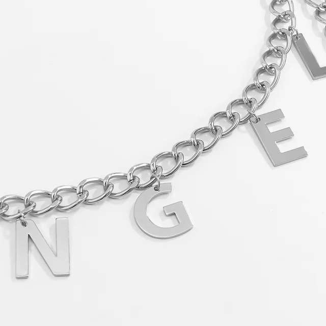 Letter Angel Tassel Chain Waist Chain Women Silver - Shop at LoveMi