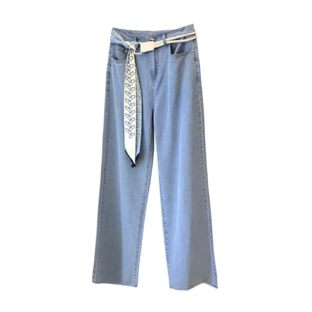 Women's High waist Tencel Denim Wide leg Pants Jeans - Shop at LoveMi