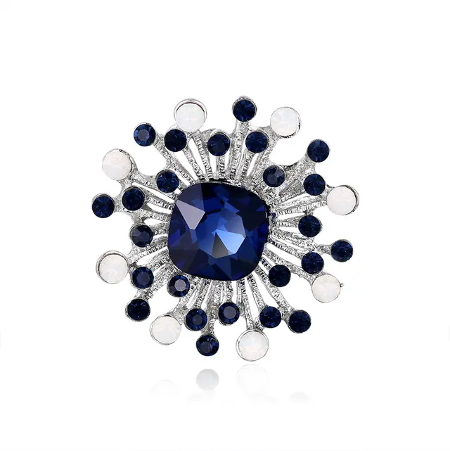 Fashion Geometric Blue Retro Brooch Blue - Shop at LoveMi