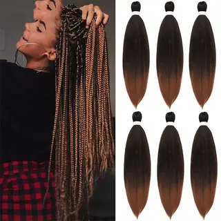 High Temperature Silk Braids African Wig Braids Color Gradient - Black Brown
