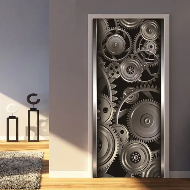 Yixi 3D Wall Painting Self Adhesive Door Sticker Simulation Smoke Twist Express Dunhuang - Shop at LoveMi