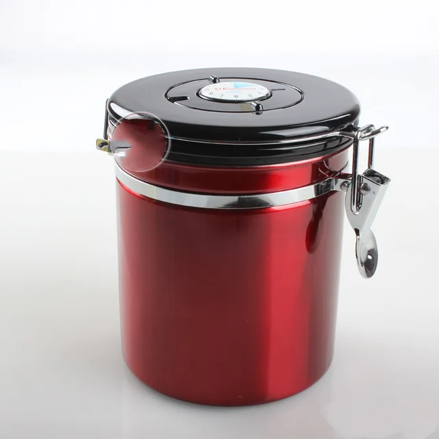 Stainless Steel Coffee Bean Storage Tank Red - Shop at LoveMi