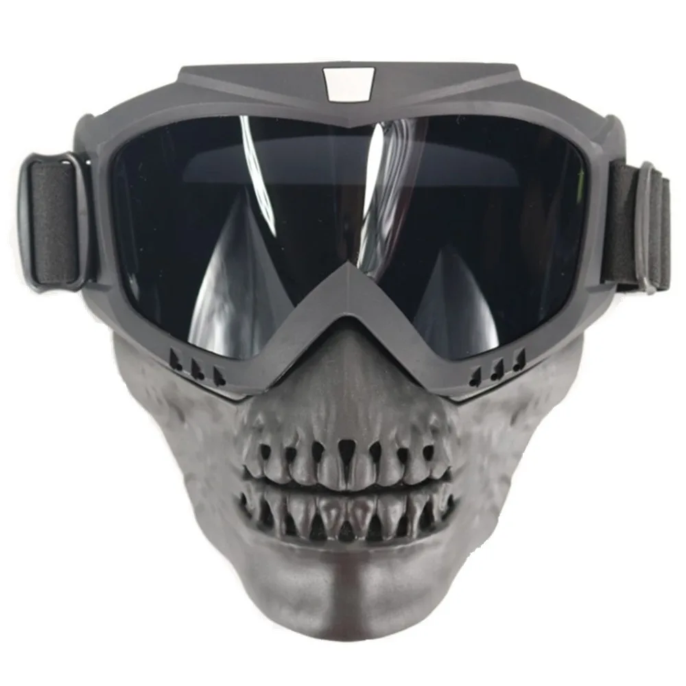 American full face anti-impact tactical skull mask - Grey