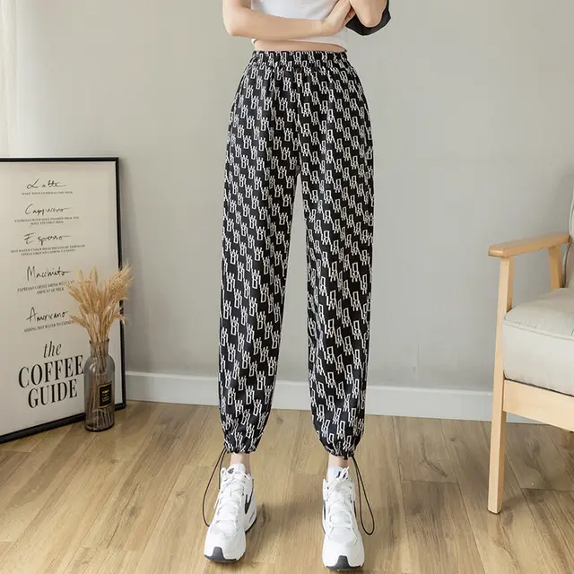 Anti mosquito Lantern Pants Nine point Pants Cool Cool Pants Thin Twill - Shop at LoveMi