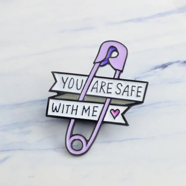 Cartoon Simple Ins Style Letter Pin Brooch Creative Personality Purple English Letter Accessory Pin Badge - Shop at LoveMi