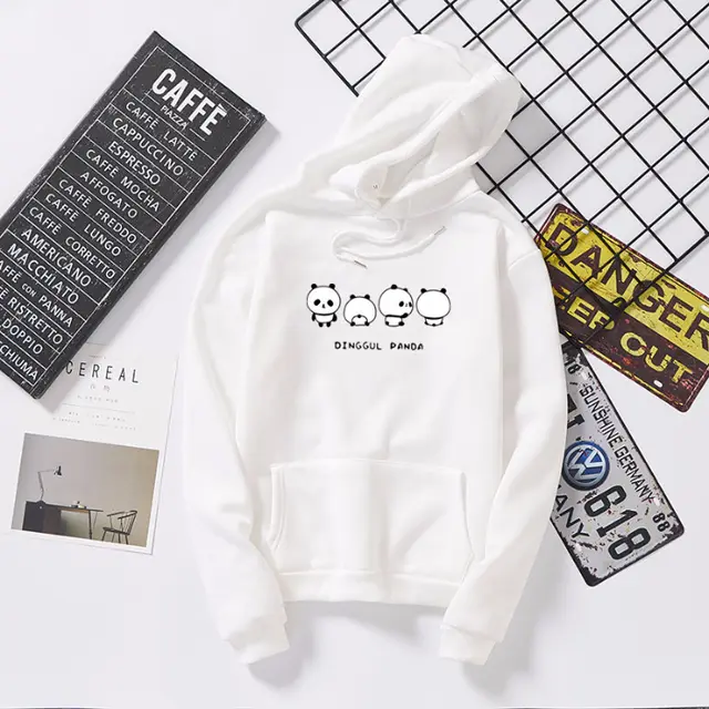 Hooded Jacket Padded Blouse Couple Suit Pullover Plus Fleece Sweater White - Shop at LoveMi