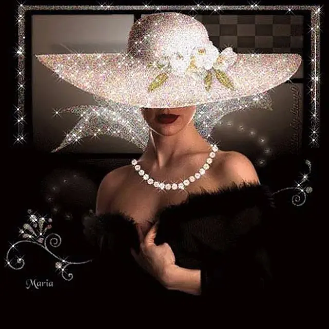 5D DIY Diamond Painting Woman In Black Dress And White Hat , Diamond Embroidery, Cross Stitch Mosaic Painting KBL Square - Shop at LoveMi