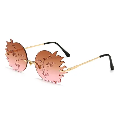 Funny Polygonal Moon Smiley Lady Sunglasses B - Shop at LoveMi