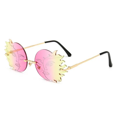 Funny Polygonal Moon Smiley Lady Sunglasses - Shop at LoveMi