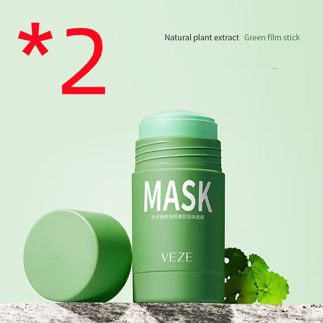 Solid Cleansing Mask Oil Control Shrink Pores To Blackheads Cleansing Green Tea Solid Mask Mud Eggplant Mud Mask Green 2Pcs - Shop at LoveMi
