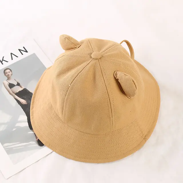 Sunscreen Sunshade Girl Fisherman Hat Female Autumn Cute Art Cat Ears Beige - Shop at LoveMi