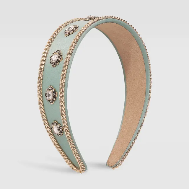 Headband Baroque Retro Fashion Chain Headband Blue - Shop at LoveMi