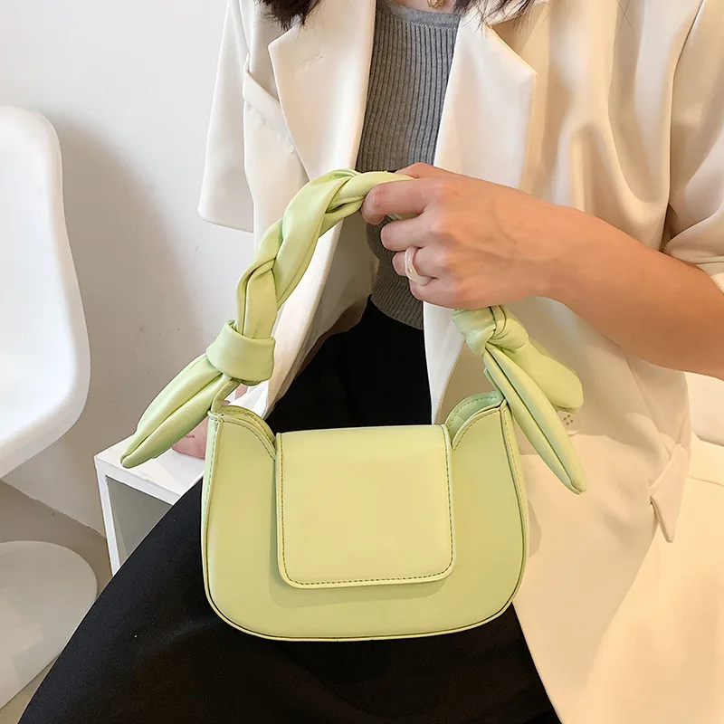 Small Bag New Trend Korean Fashion One shoulder Underarm Bag Messenger Small Square Bag Green - Shop at LoveMi