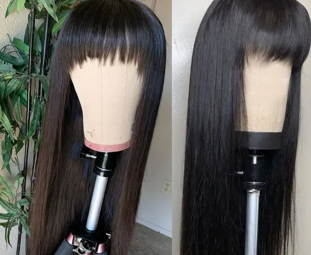 Wig Real Human Hair Straightening Mechanism Headgear 16Inch - Shop at LoveMi