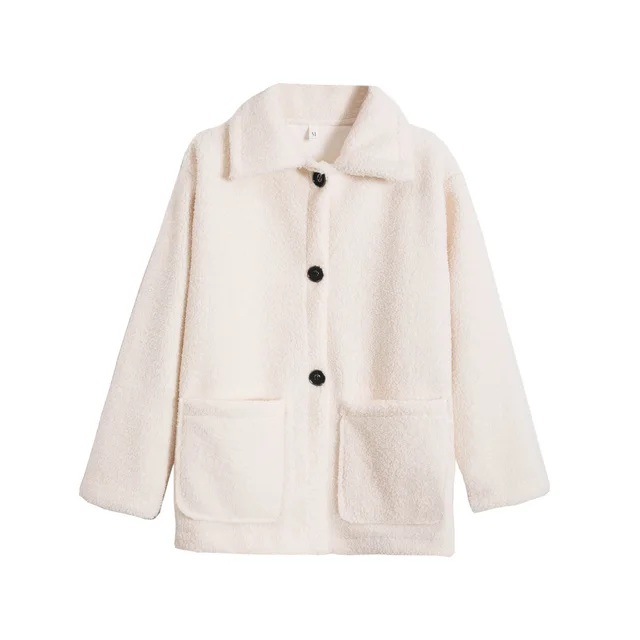 New Korean Casual Fur Coat With Thickened Velvet And Warmth White - Shop at LoveMi