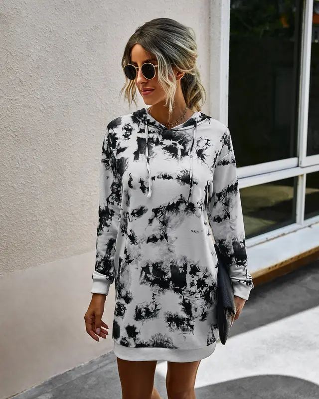 New Fashion Printed Pocket Leopard Print Hooded Women's Sweater White - Shop at LoveMi