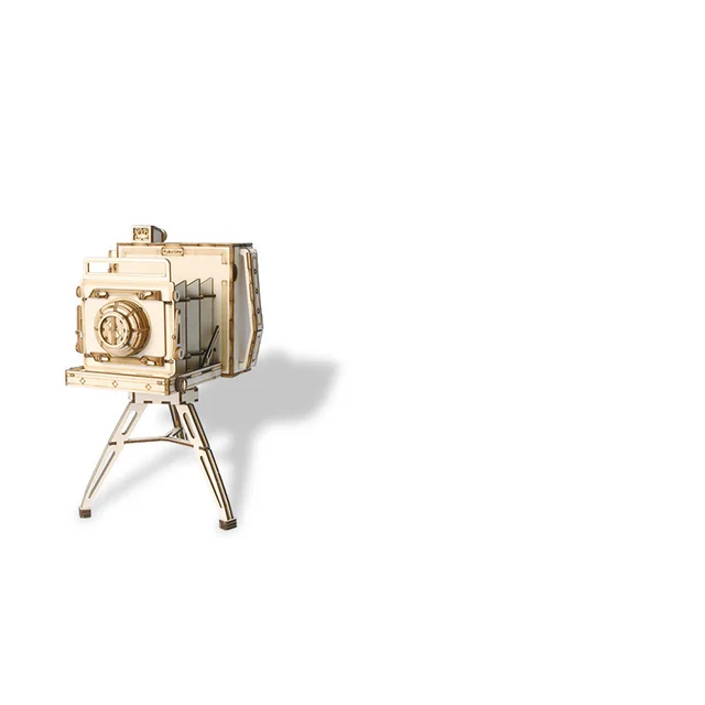 Ruodang Ruolai Wooden DIY Toy 3D Jigsaw Puzzle Piano Tower Ferris Wheel Model Birthday Gift Camera - Shop at LoveMi