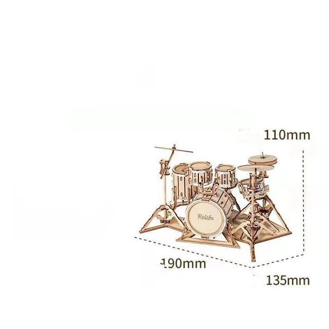 Ruodang Ruolai Wooden DIY Toy 3D Jigsaw Puzzle Piano Tower Ferris Wheel Model Birthday Gift Drum Kit - Shop at LoveMi