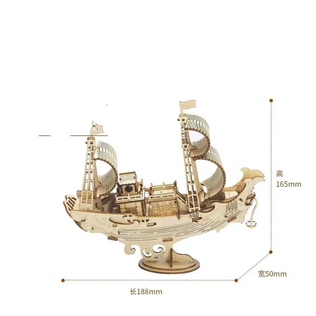Ruodang Ruolai Wooden DIY Toy 3D Jigsaw Puzzle Piano Tower Ferris Wheel Model Birthday Gift Shi Ship - Shop at LoveMi