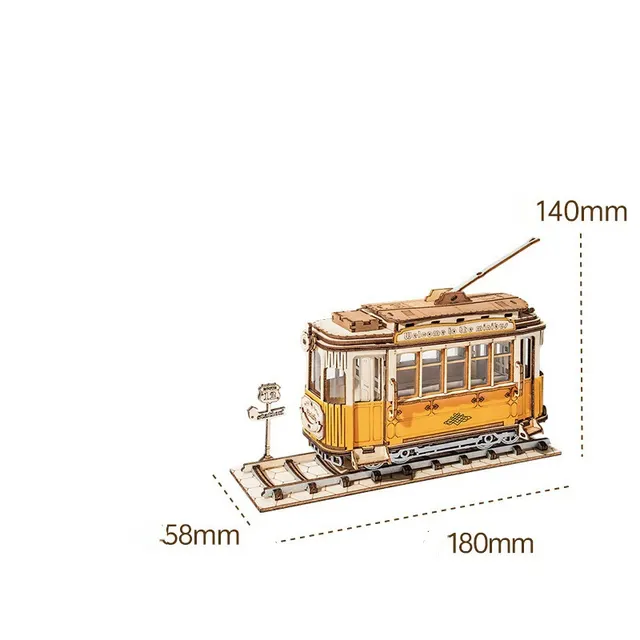 Ruodang Ruolai Wooden DIY Toy 3D Jigsaw Puzzle Piano Tower Ferris Wheel Model Birthday Gift Tram - Shop at LoveMi