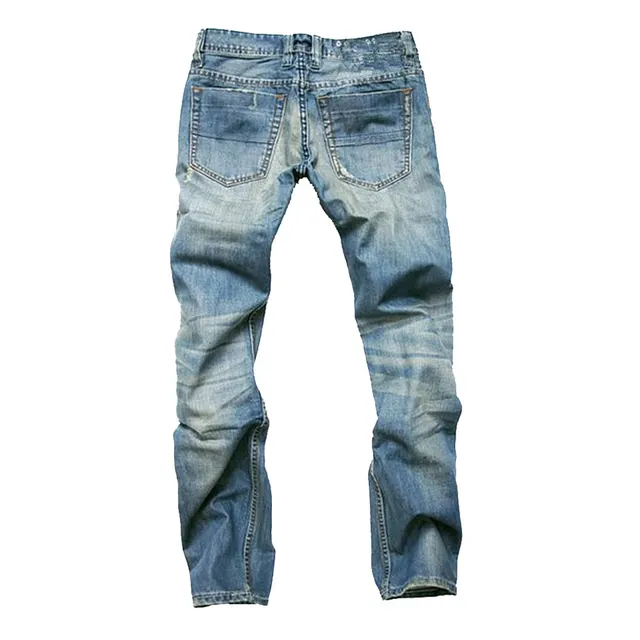 Men's Wear Ripped Nostalgic Jeans Shallow Blue - Shop at LoveMi