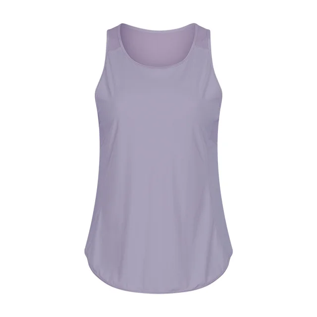 Pure Color Sleeveless Quick drying Breathable Running Fitness Top Grey - Shop at LoveMi