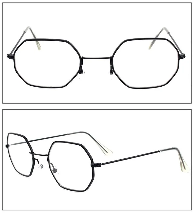 Sunglasses Ocean Piece Polygonal Sunglasses Black Frame White Flat - Shop at LoveMi