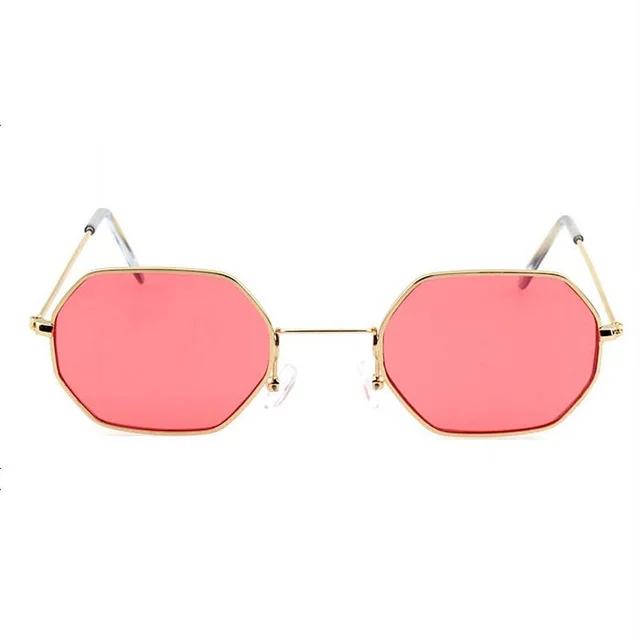 Sunglasses Ocean Piece Polygonal Sunglasses Gold Frame Red Film - Shop at LoveMi