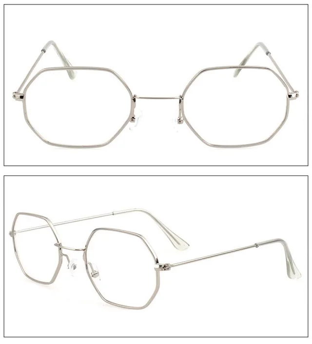 Sunglasses Ocean Piece Polygonal Sunglasses Silver Frame White Flat - Shop at LoveMi