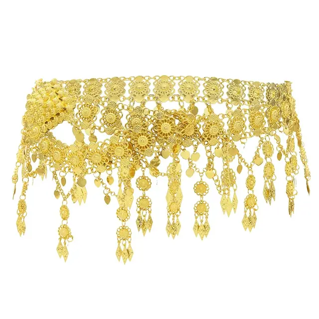 Long Tassel Waist Chain Belly Dance Casual Waistband Alloy Body Chain Accessories Gold - Shop at LoveMi
