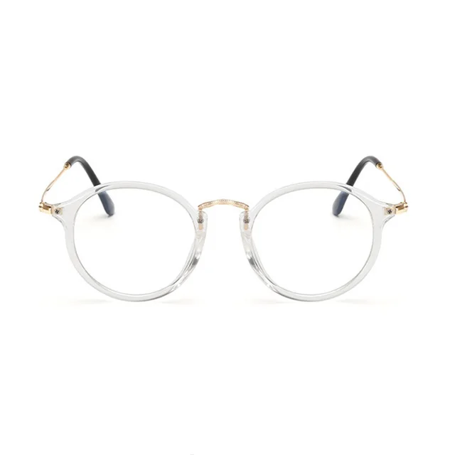 Retro Anti Blue Ray Computer Glasses Women Round Eye Glass Men Blue Light Blocking Fashion Eyewear Optical Frames Transparent Frame - Shop at LoveMi