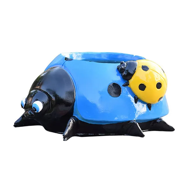 Seven Star Ladybug Beetle Decoration Outdoor Villa Garden Courtyard Flower Pot Decoration Blue - Shop at LoveMi