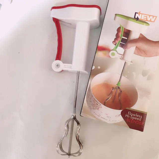Kitchenware Semi Automatic Whisk Stainless Steel Red - Shop at LoveMi