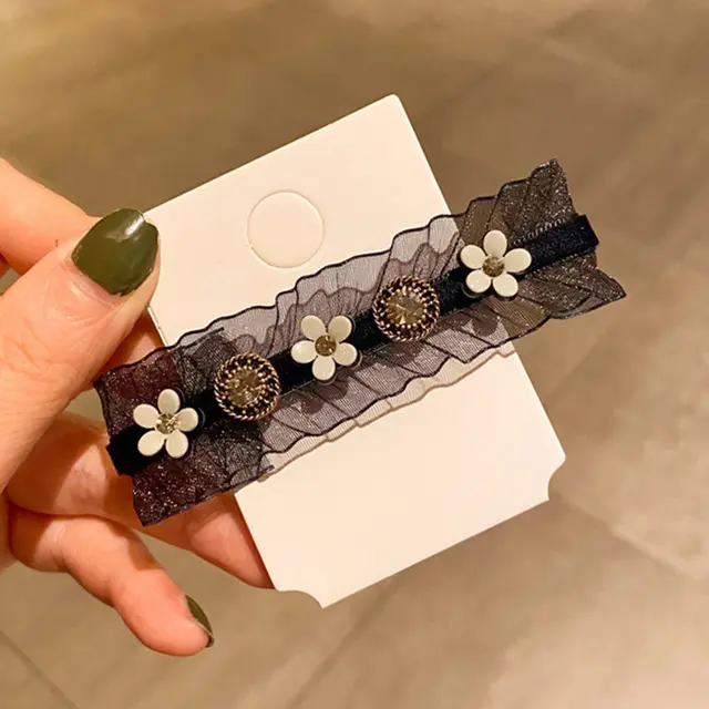 Same Paragraph Lace Czech Diamond Snowflake Broken Hair Clip Bangs Clip Word Clip - Shop at LoveMi