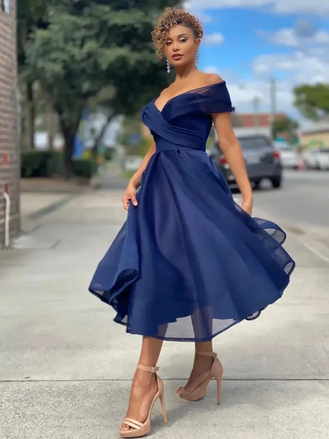 Womens Solid Casual Party Night Dress Club Off Shoulder Gown Elegant Backless Sexy Dress Birthday Blue - Shop at LoveMi